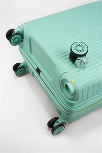 Чемодан Mironpan Line мятный, в горизонтальном положении со съемным колесом сверху на корпусе