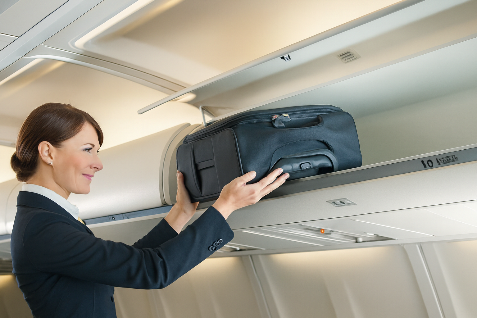 Демонстрация компактности чемодана формата ручной клади